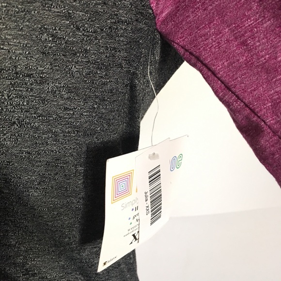 Lularoe Julia Grey Purple Colorblock - Picture 2 of 2